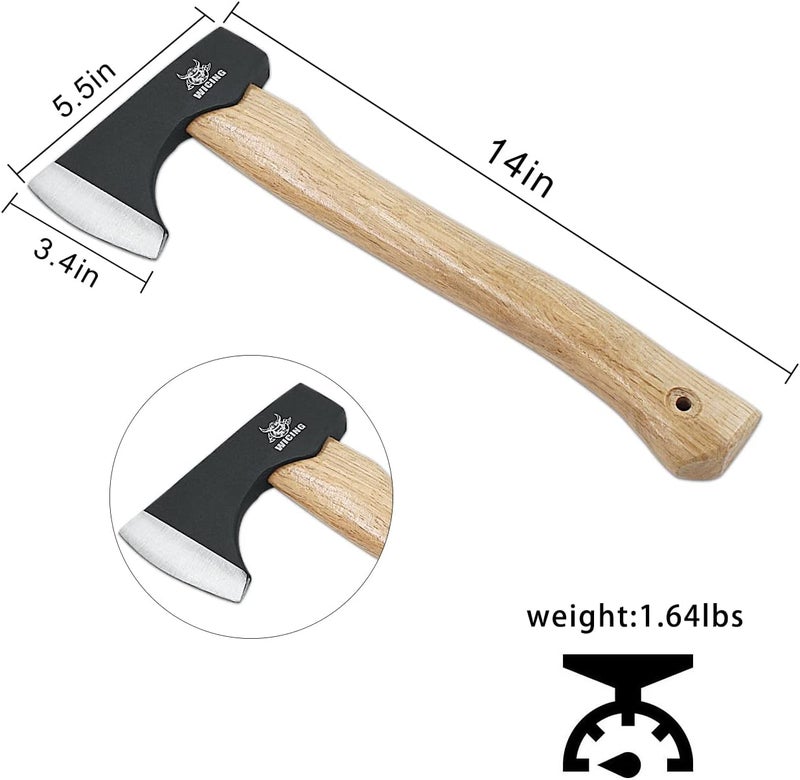 WICING Throwing Axes - 14" Throwing Hatchet Great for Axe Throwing Competitions, High Carbon Steel Forged & Wooden Handle 3 Pack - Image 2